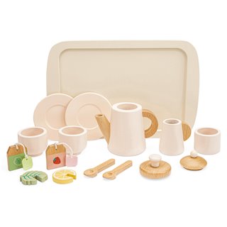 Tea set on serving tray